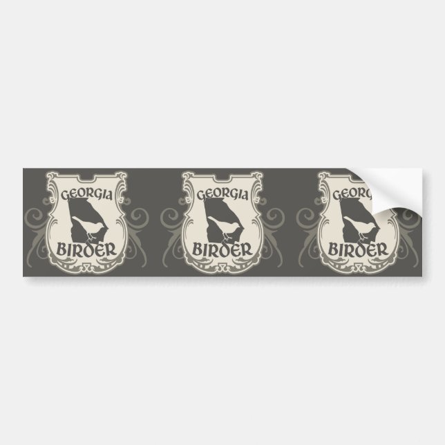 Autocollant De Voiture Birder de la Géorgie (Devant)