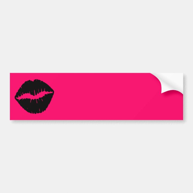 Autocollant De Voiture Bisou rose et noir (Devant)