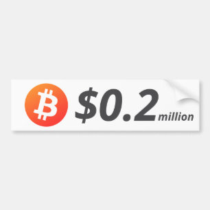 Autocollant De Voiture Bitcoin 0,2 M$ (200 K$) Un Million