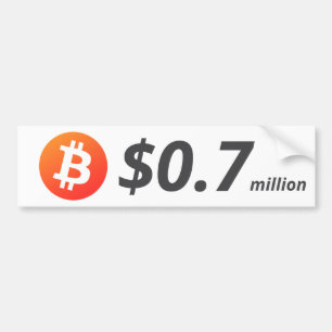 Autocollant De Voiture Bitcoin 0,7 M$ (700 K$) Un Million