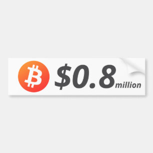 Autocollant De Voiture Bitcoin 0,8 M$ (800 K$) Un Million