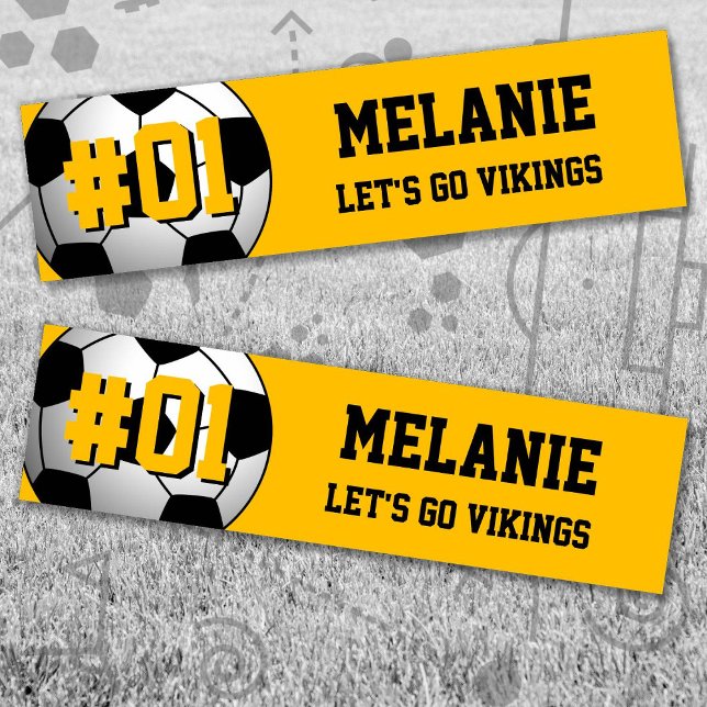 Autocollant De Voiture Black Gold Soccer Team (Black and Gold Soccer Let's Go Team Bumper Sticker. Celebrate your high school or college athlete.)