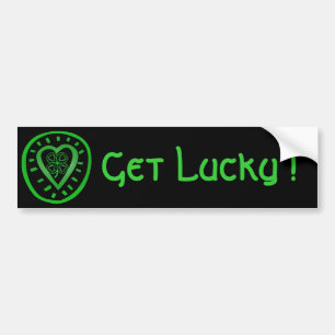 Autocollant De Voiture Black Heart Clover Get lucky Bumper St Patrick