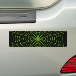 Autocollant De Voiture Black neon vert toile d'araignée Halloween motif