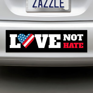 Autocollant De Voiture Black USA Drapeau Coeur Amour Pas Haine Téméraire 