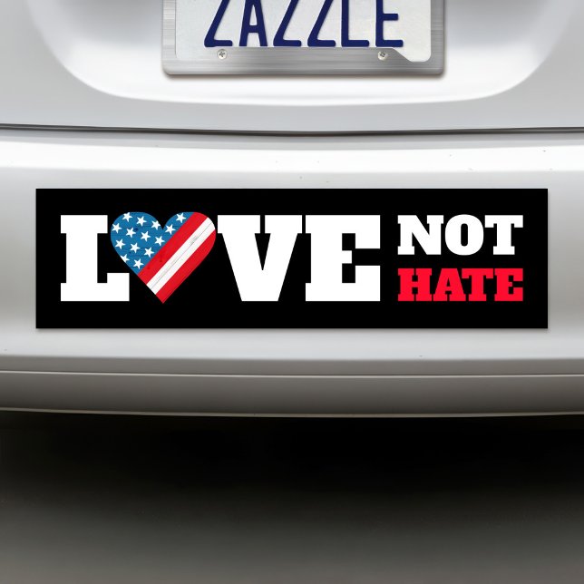 Autocollant De Voiture Black USA Drapeau Coeur Amour Pas Haine Téméraire  (Créateur téléchargé)