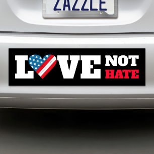Autocollant De Voiture Black USA Drapeau Coeur Amour Pas Haine Téméraire