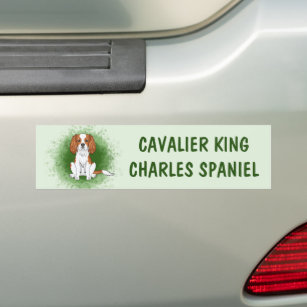 Autocollant De Voiture Blenheim Cavalier King Charles Spaniel Sur Vert