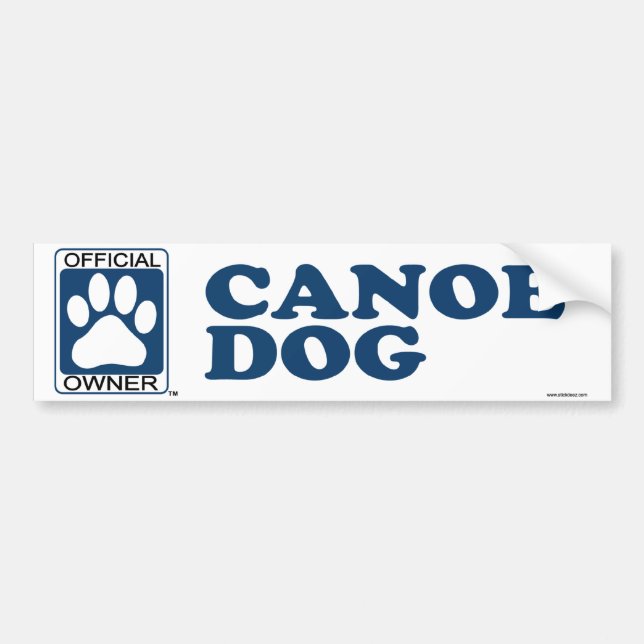 Autocollant De Voiture Bleu de chien de canoë (Devant)