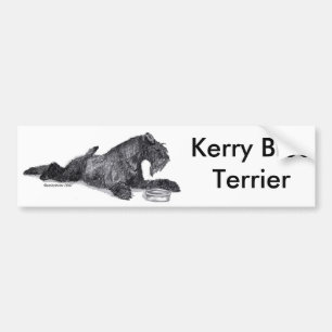 Autocollant De Voiture Bleu de Kerry Terrier avec la cuvette