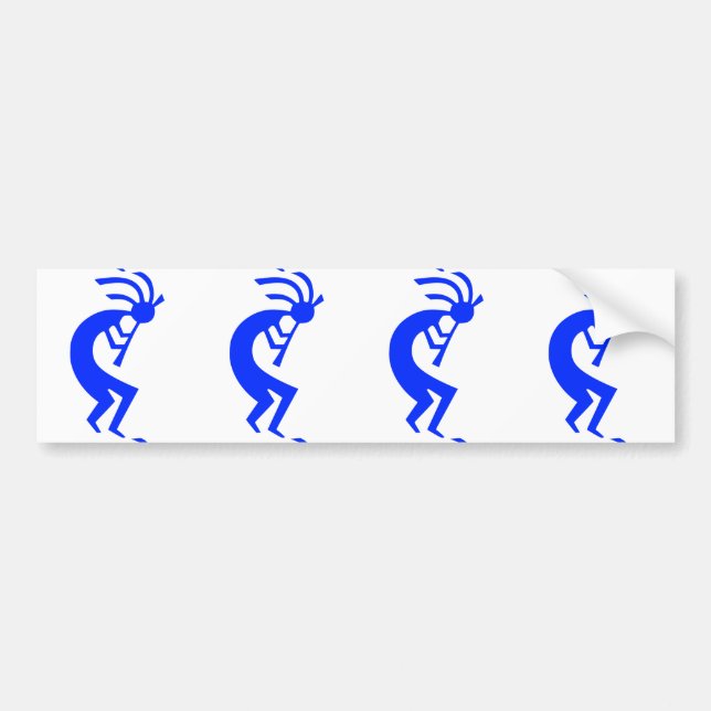 Autocollant De Voiture Bleu de Kokopelli (Devant)