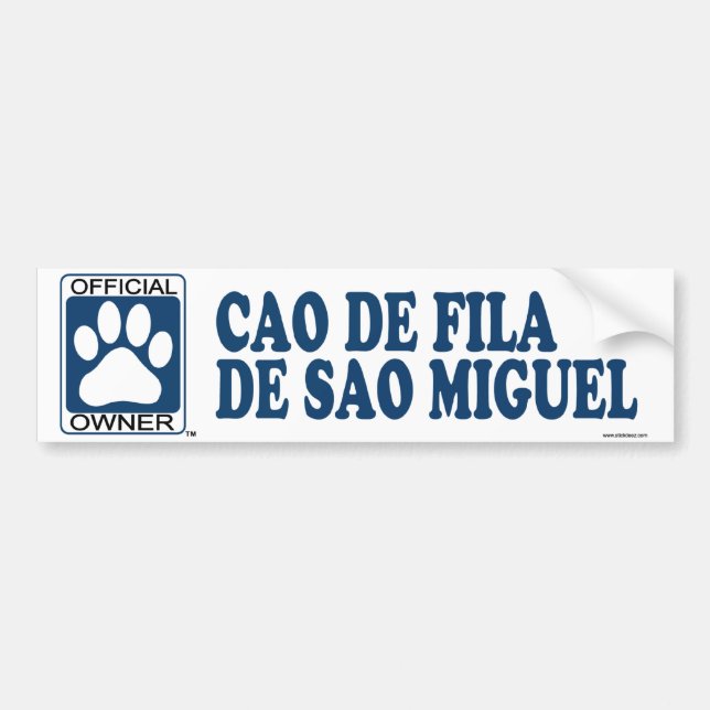 Autocollant De Voiture Bleu de Miguel de sao de Cao De Fila De (Devant)
