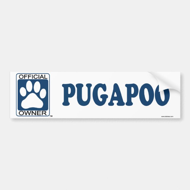 Autocollant De Voiture Bleu de Pugapoo (Devant)