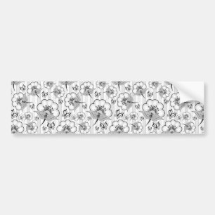 Autocollant De Voiture Bleu noir joli fleurs sans couture motif