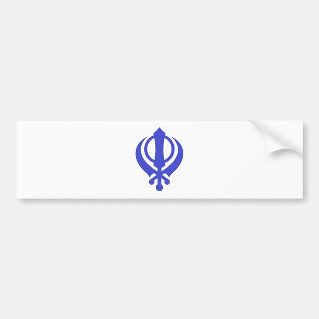 Autocollant De Voiture Bleu sikh de Khanda (Devant)