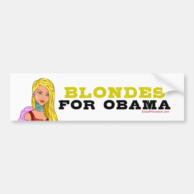 Autocollant De Voiture Blondes pour Obama (Devant)