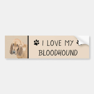 Autocollant De Voiture Bloodhound Peinture - Joli chien d'origine art