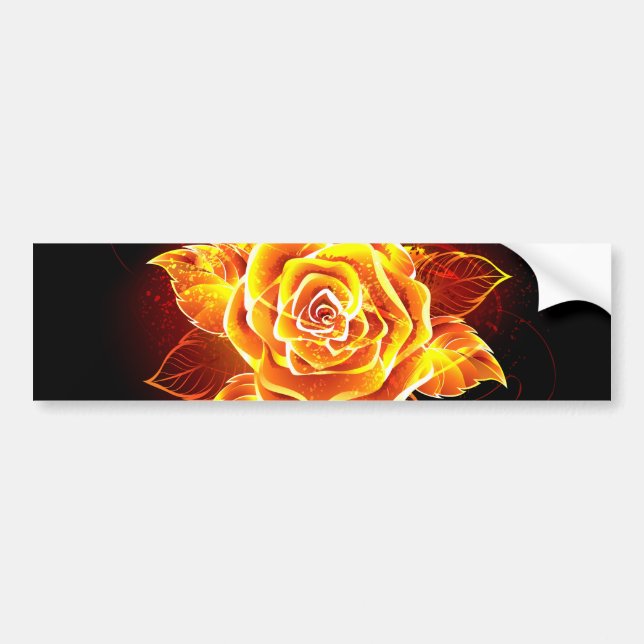 Autocollant De Voiture Blooming Fire Rose (Devant)