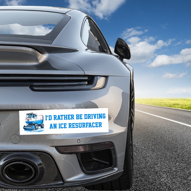 Autocollant De Voiture Blue Funny Je Préférerais Conduire Un Resurfacer D (Créateur téléchargé)