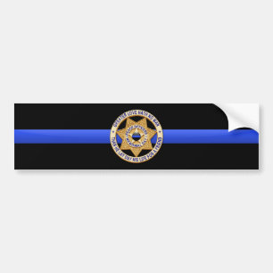 Autocollant De Voiture Blue Line mince diminuent et Badge