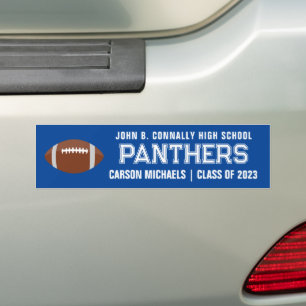 Autocollant De Voiture Blue White Custom School Football Team Player