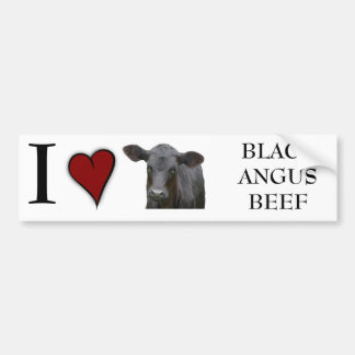 Autocollant De Voiture Boeuf noir d'Angus - conception de coeur d'amour