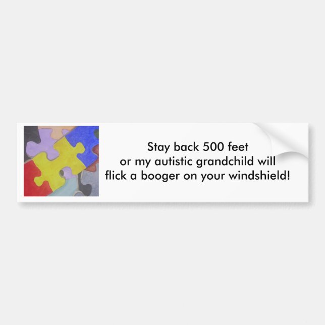 Autocollant De Voiture Booger 2 d'autisme (Devant)