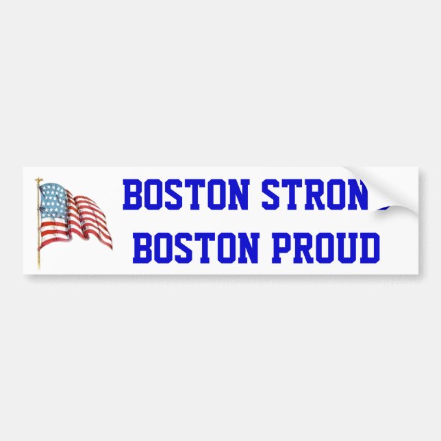 Autocollant De Voiture Boston Boston fort fier avec le drapeau américain (Devant)