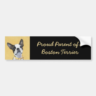 Autocollant De Voiture Boston Terrier Peinture - Cute Original Chien Art