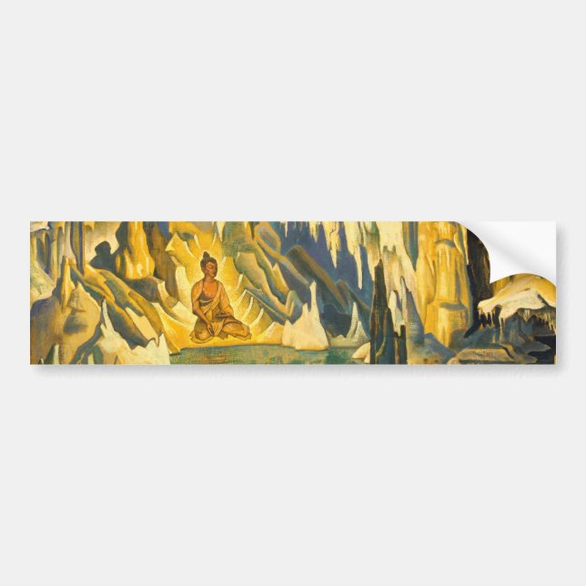 Autocollant De Voiture Bouddha le gagnant (art bouddhiste) (par Roerich) (Devant)