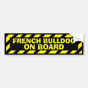 Autocollant De Voiture Bouledogue français à bord d'autocollant jaune d
