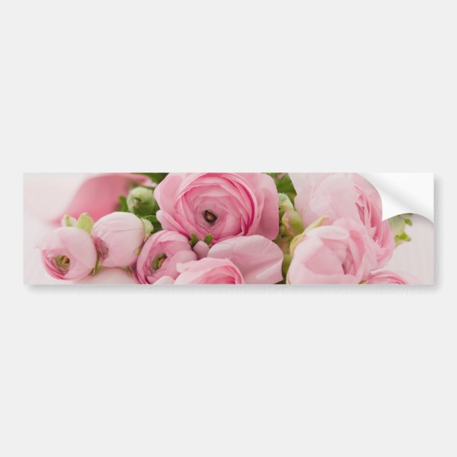 Autocollant De Voiture Bouquet de fleurs roses, Amour Mariage Romance (Devant)