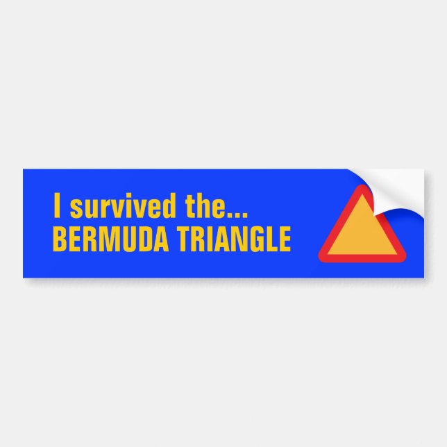 Autocollant De Voiture Boussole BERMUDA TRIANGLE (bleu) (Devant)