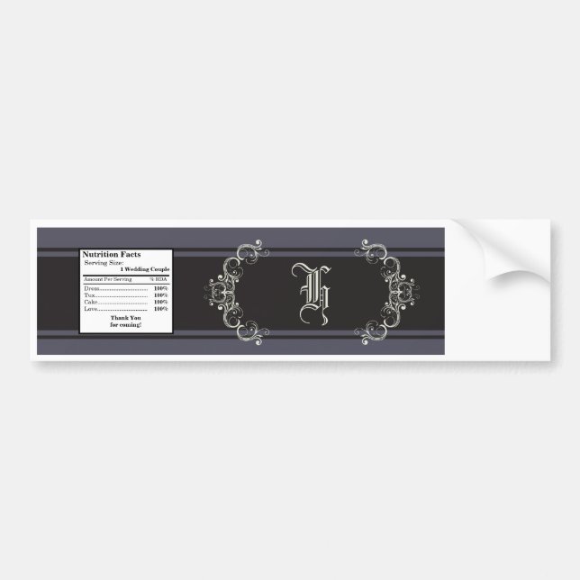 Autocollant De Voiture Bouteille d'eau Étiquette Black Cravate Affair gri (Devant)