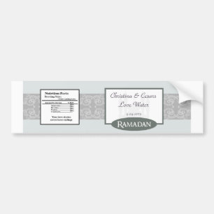 Autocollant De Voiture Bouteille d'eau Étiquette bleu doux islamique Rama