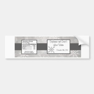 Autocollant De Voiture Bouteille d'eau Étiquette Gris Snowflakes