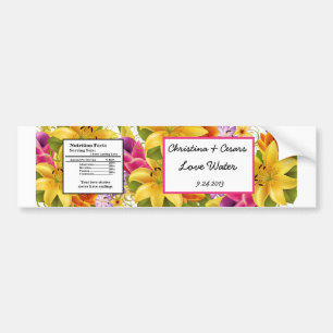 Autocollant De Voiture Bouteille d'eau Étiquette Hawaiian Fleurs exotique