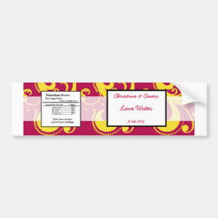 Autocollant De Voiture Bouteille d'eau Étiquette Hot rose/Yellow Fwirls p