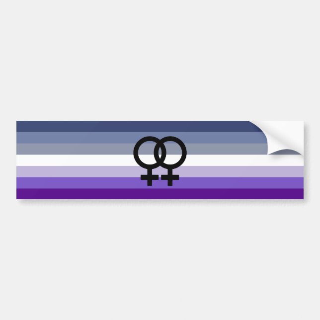 Autocollant De Voiture Bouton de pare-chocs Lesbian Pride Butch (Devant)