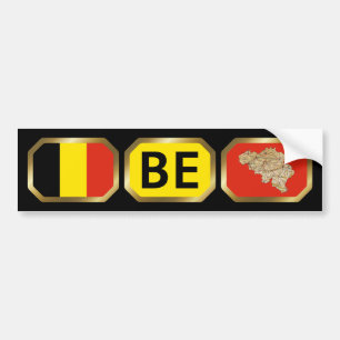 Autocollant De Voiture Bouton du code de la carte du drapeau de la Belgiq