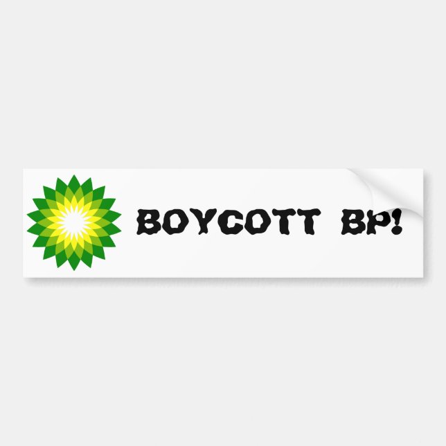 AUTOCOLLANT DE VOITURE BOYCOTT BP ! (Devant)