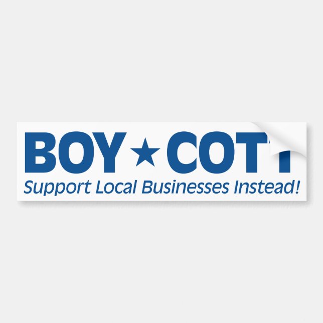 Autocollant De Voiture Boycott (entreprises locales de soutien à la (Devant)