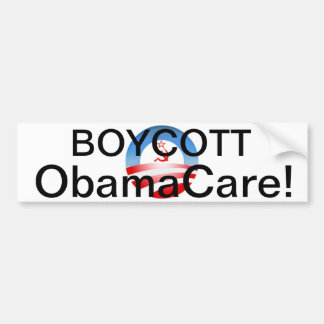 Autocollant De Voiture Boycott Obamacare !