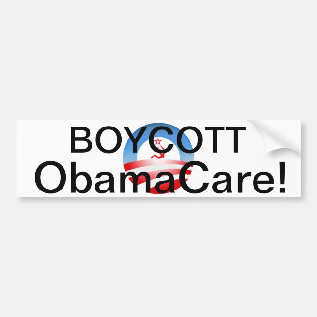 Autocollant De Voiture Boycott Obamacare ! (Devant)