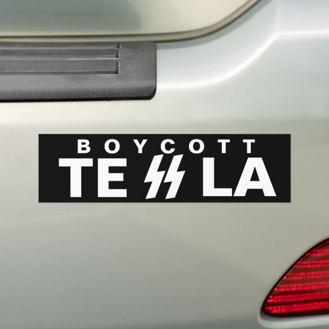 AUTOCOLLANT DE VOITURE BOYCOTT TESLA (En voiture)