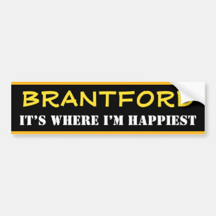 AUTOCOLLANT DE VOITURE "BRANTFORD" - "C’EST LÀ QUE JE SUIS HEUREUX" (C