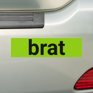 Autocollant De Voiture Brat typographie moderne noir chaux vert cool