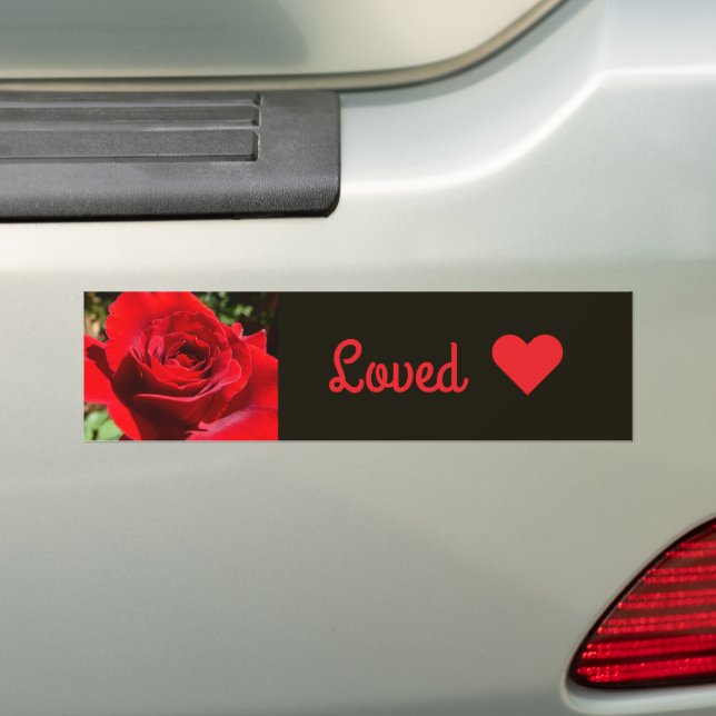 Autocollant De Voiture Bright Red Rose Flower Beautiful Floral (En voiture)