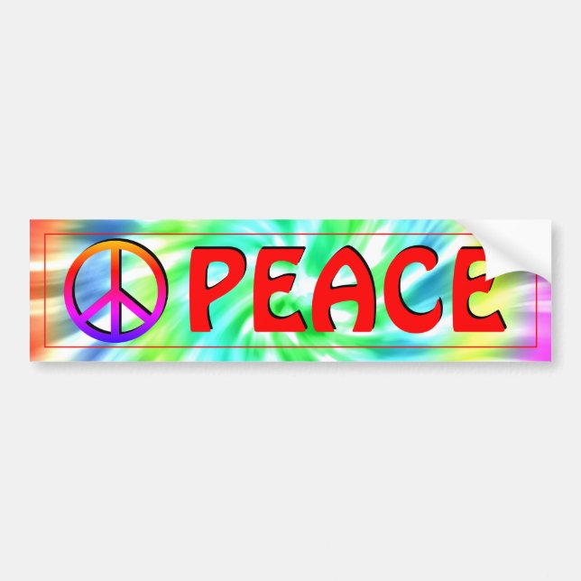 Autocollant De Voiture Brodeur Peace Sign Tie-Dye Bumper (Devant)