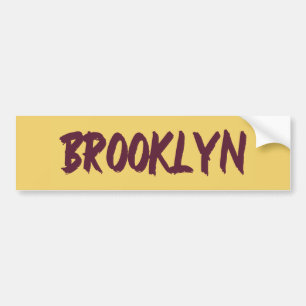 Autocollant De Voiture Brooklyn Conception de base de texte sur Arrière -